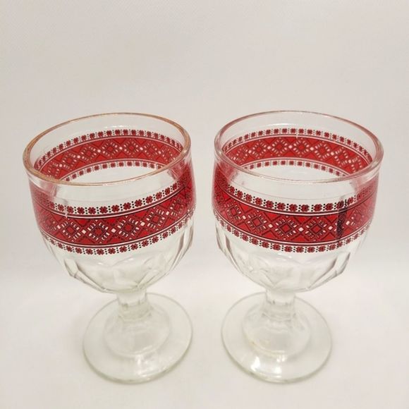 Kings Crown Vintage Ukrainian Wine Goblets Set of 2 Glasses - Picture 4 of 15
